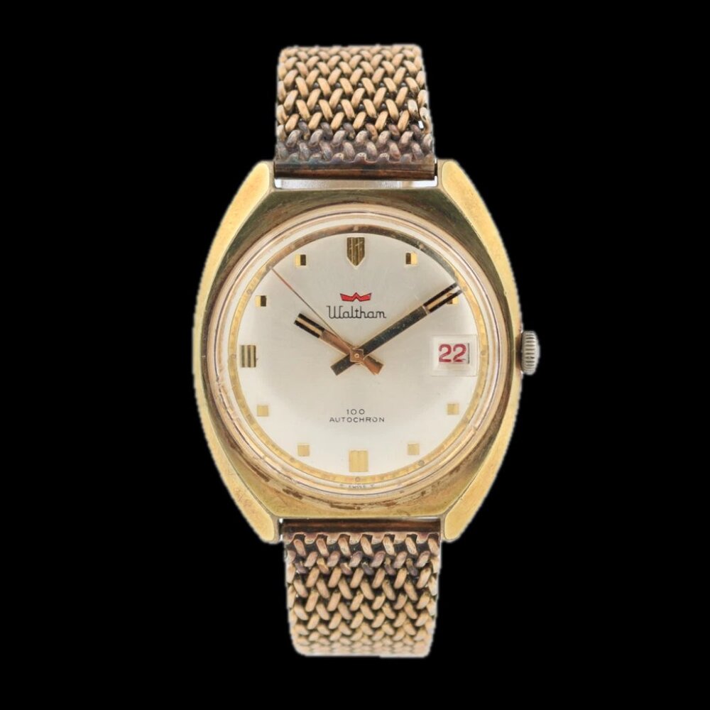 Vintage 35mm Waltham Autochron 100 Jewel Men's Automatic Wristwatch R312 Runs